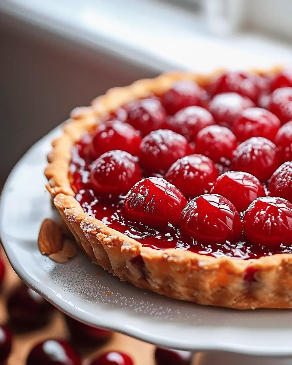 Cherry Almond Tart: An Indulgent Nutty Delight with Cherry Topping