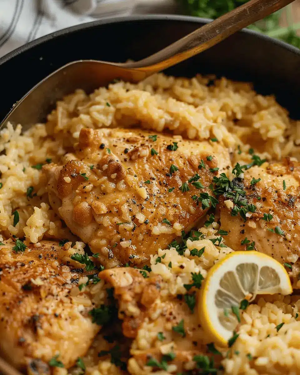 GARLIC PARMESAN CHICKEN AND RICE