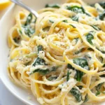 Lemon ricotta pasta with spinach