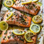 Sheet Pan Baked Salmon with Lemon Sauce