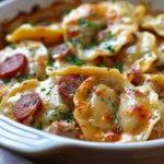 Crockpot Pierogi Casserole with Kielbasa