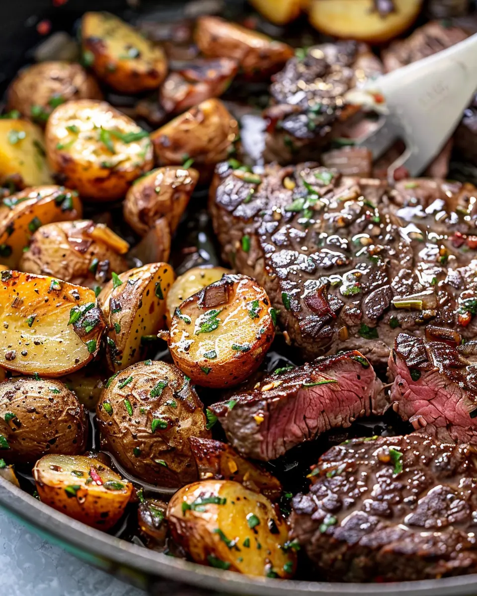 Garlic Butter Steak and Potatoes Skillet