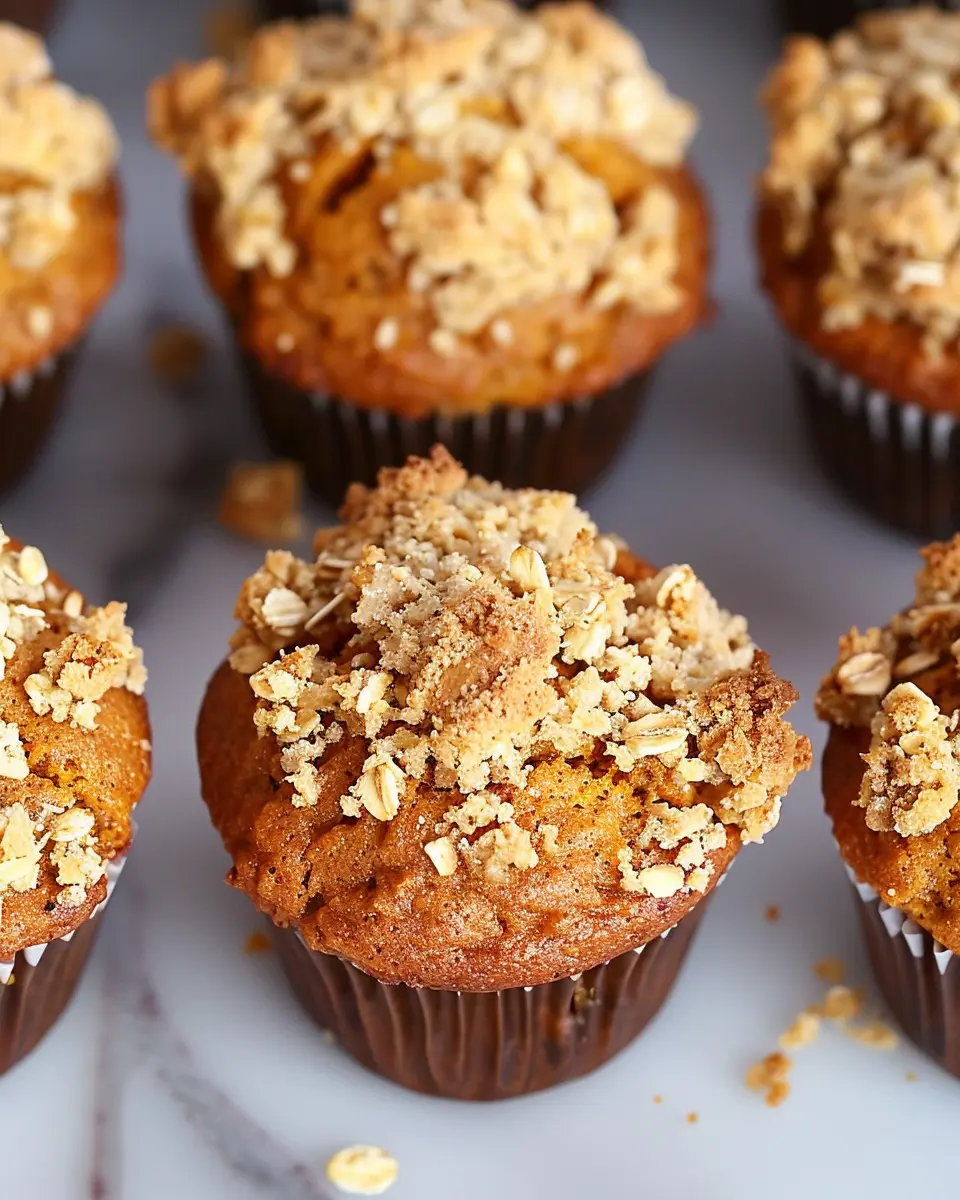 Pumpkin Streusel Oat Muffins