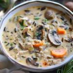 Creamy Mushroom Chicken and Wild Rice Soup