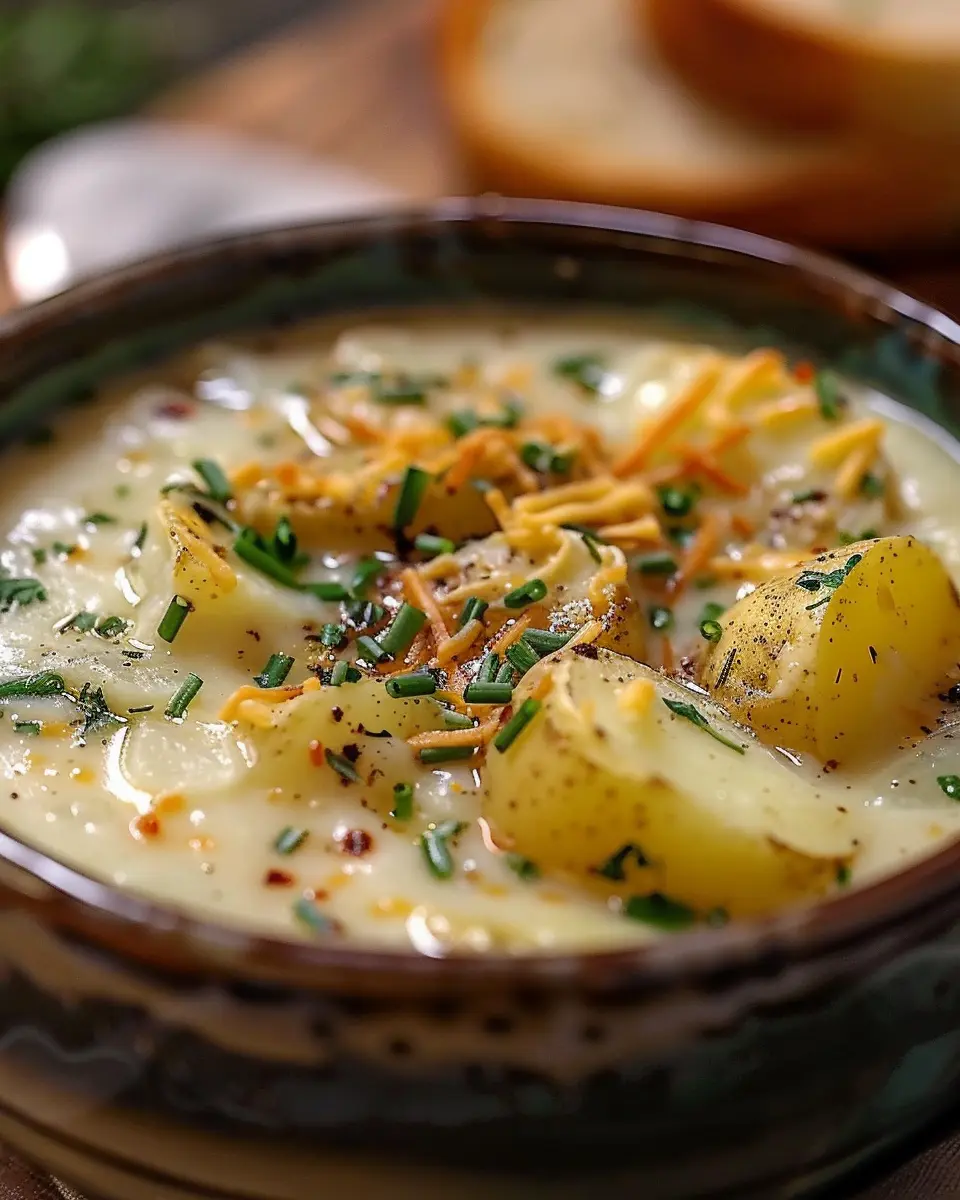 Cheddar Garlic Herb Potato Soup
