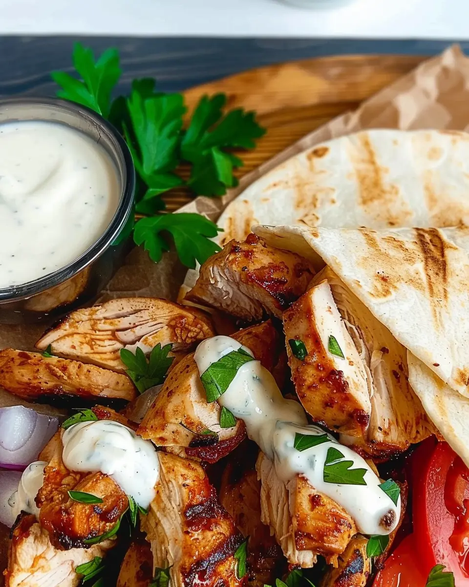 Chicken Shawarma with Garlic Sauce Recipe