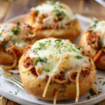 Spaghetti Garlic Bread Bowls