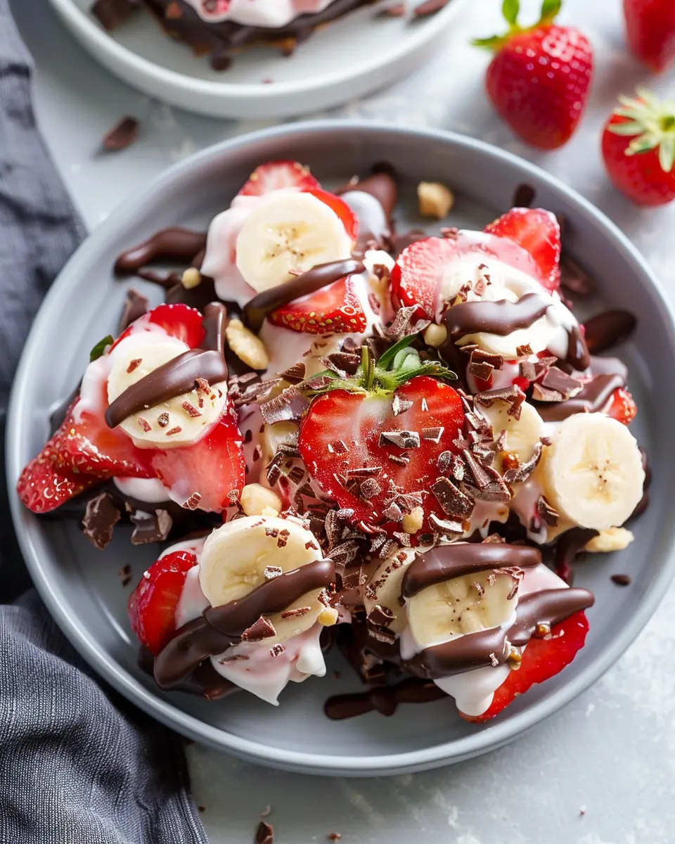 Chocolate Strawberry Banana Yogurt Clusters