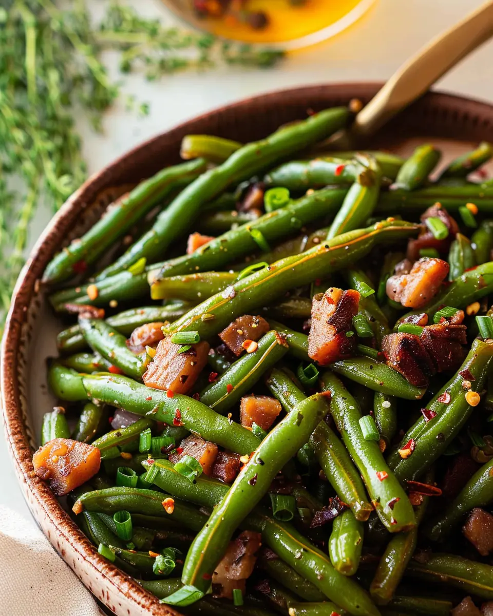 Texas Roadhouse Copycat Green Beans with Turkey Bacon Delight