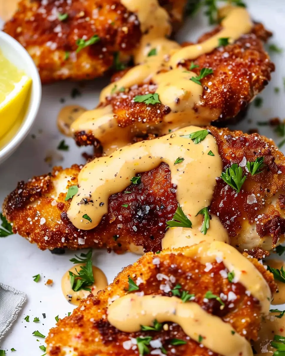 Pretzel Chicken with Mustard-Cheddar Sauce