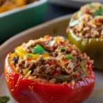 Easy Stuffed Bell Peppers with Ground Beef and Rice