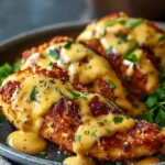 Pretzel Chicken with Mustard-Cheddar Sauce