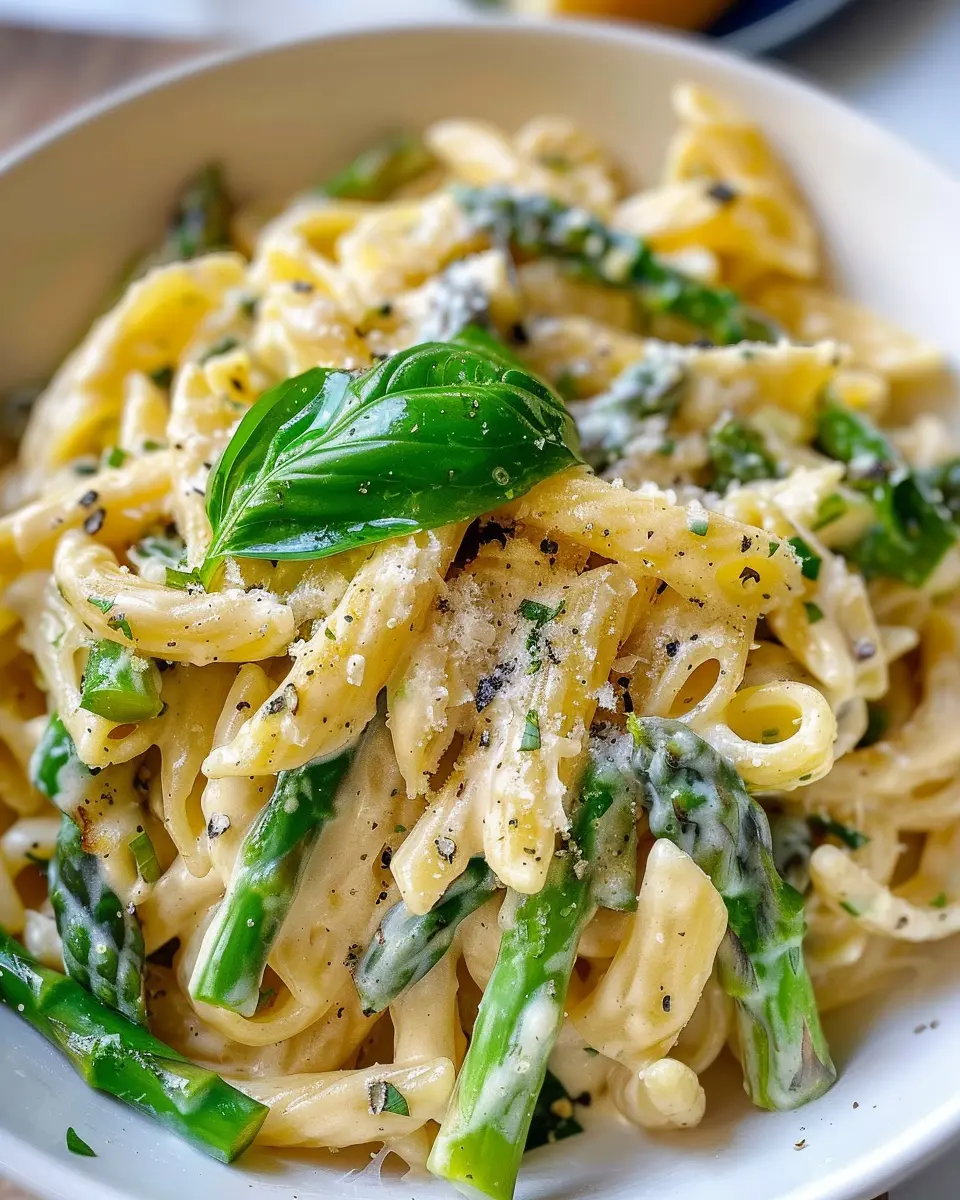 Creamy Asparagus Pasta with Turkey Bacon: Easy Comfort Food