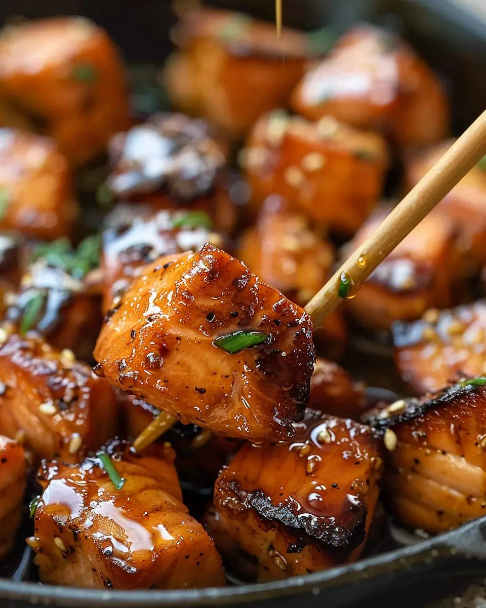 Hot Honey Salmon Bites