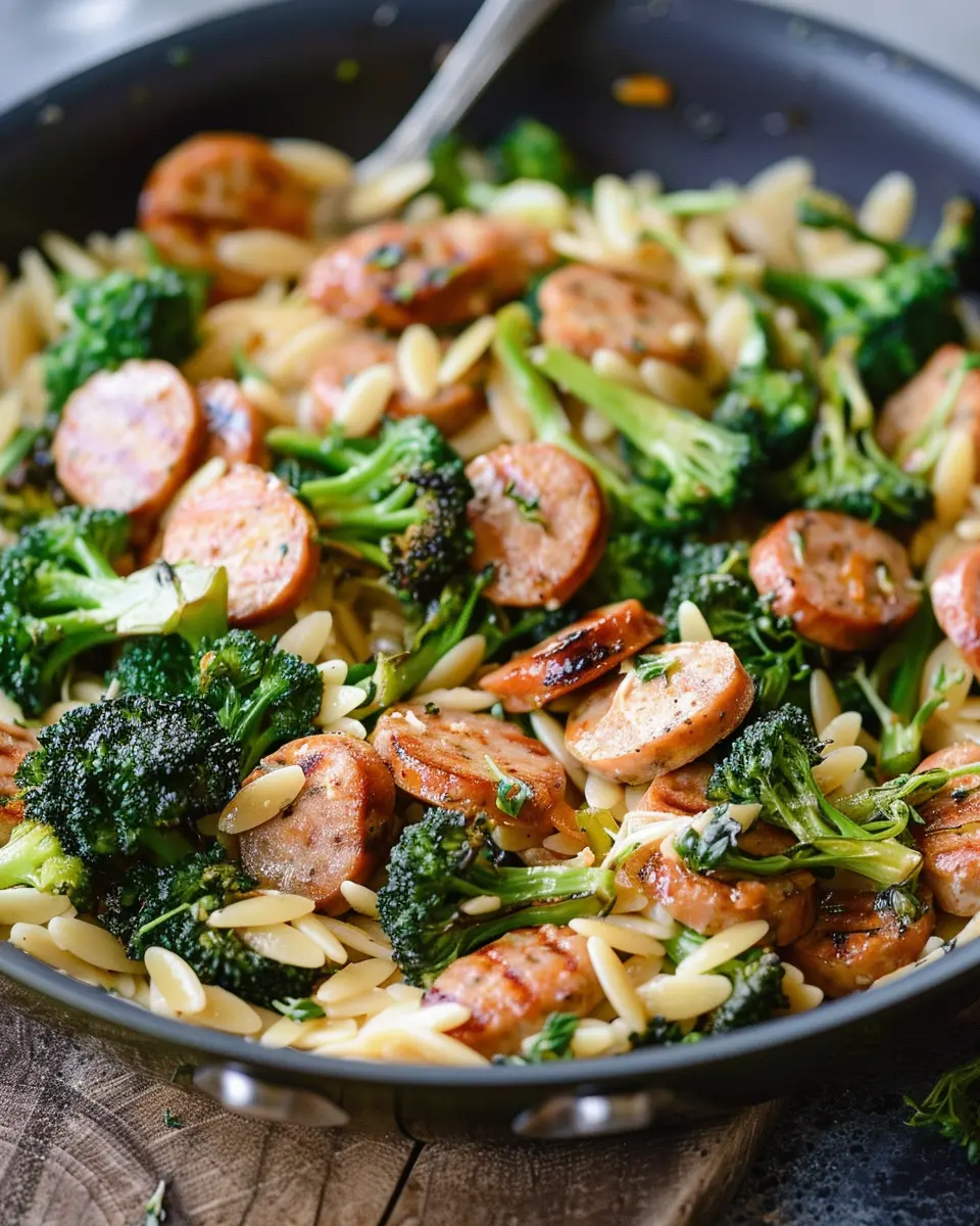 Chicken Sausage and Broccoli Orzo