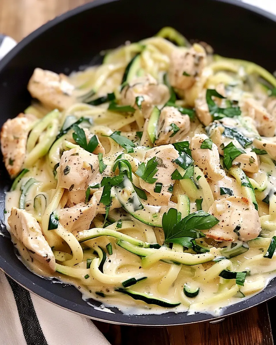 Zucchini Noodle Chicken Alfredo