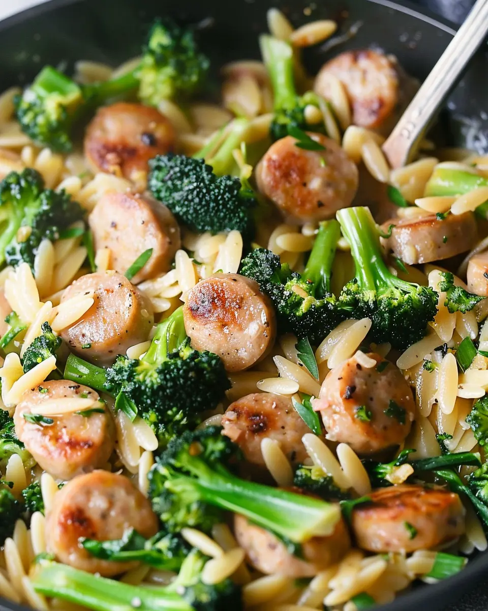 Chicken Sausage and Broccoli Orzo