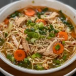 Aromatic Ginger Scallion Chicken Noodle Soup
