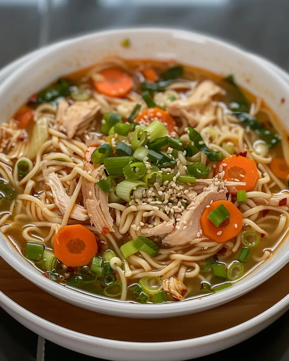 Aromatic Ginger Scallion Chicken Noodle Soup for Cozy Nights