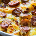 Cheesy Potatoes with Smoked Sausage