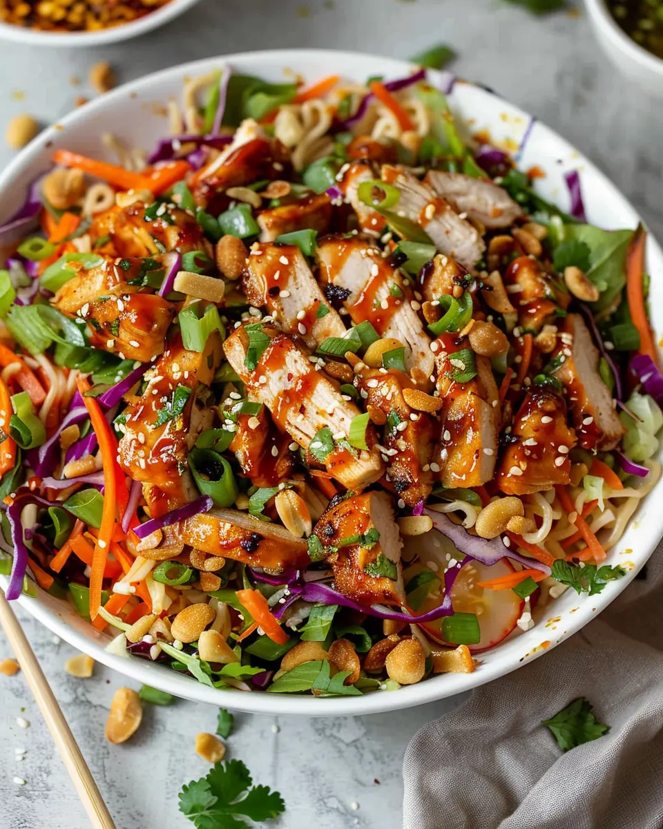 Asian Chicken Crunch Salad: Easy Flavorful Dish with Turkey Bacon