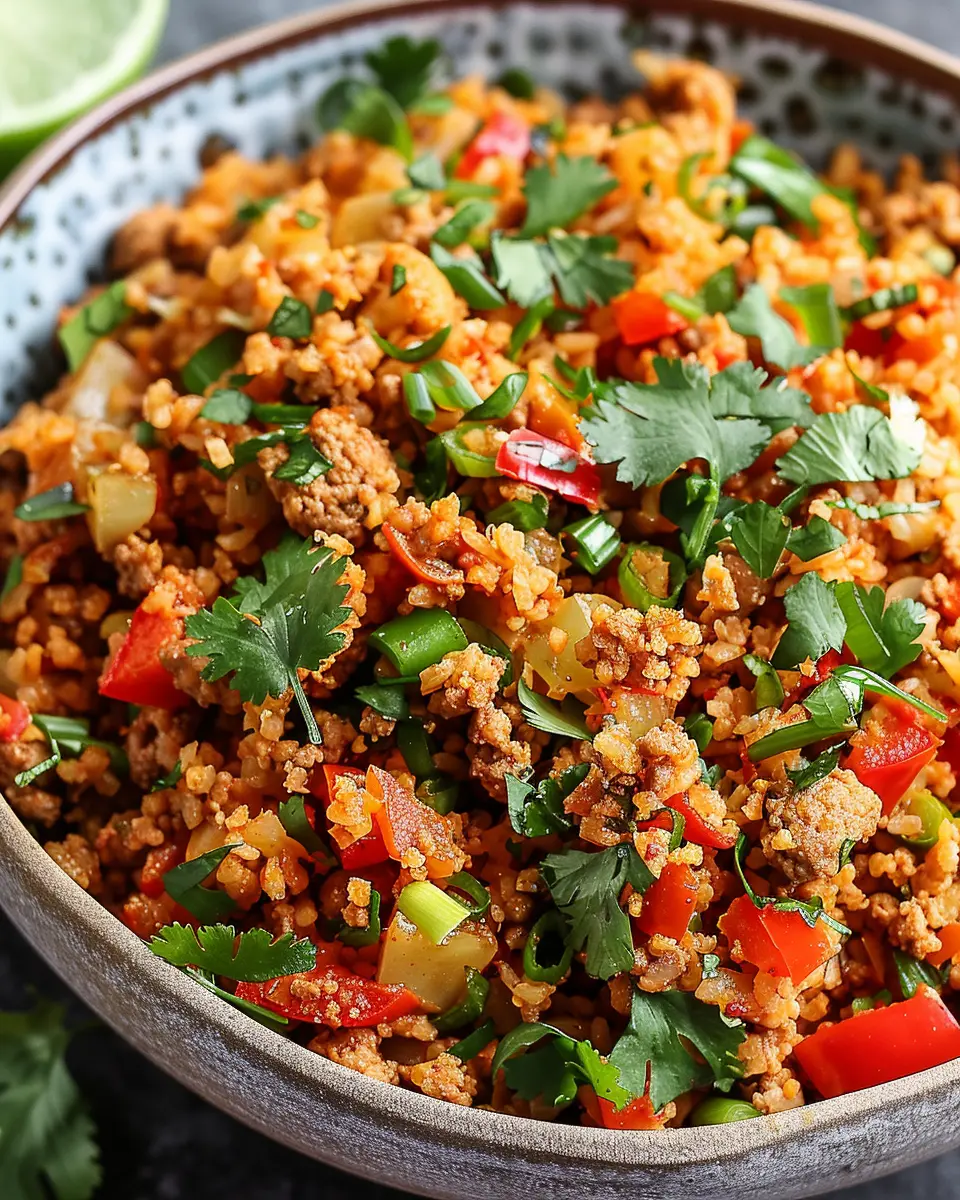 20-Minute Spicy Cauliflower Rice With Ground Turkey: A Healthy Delight