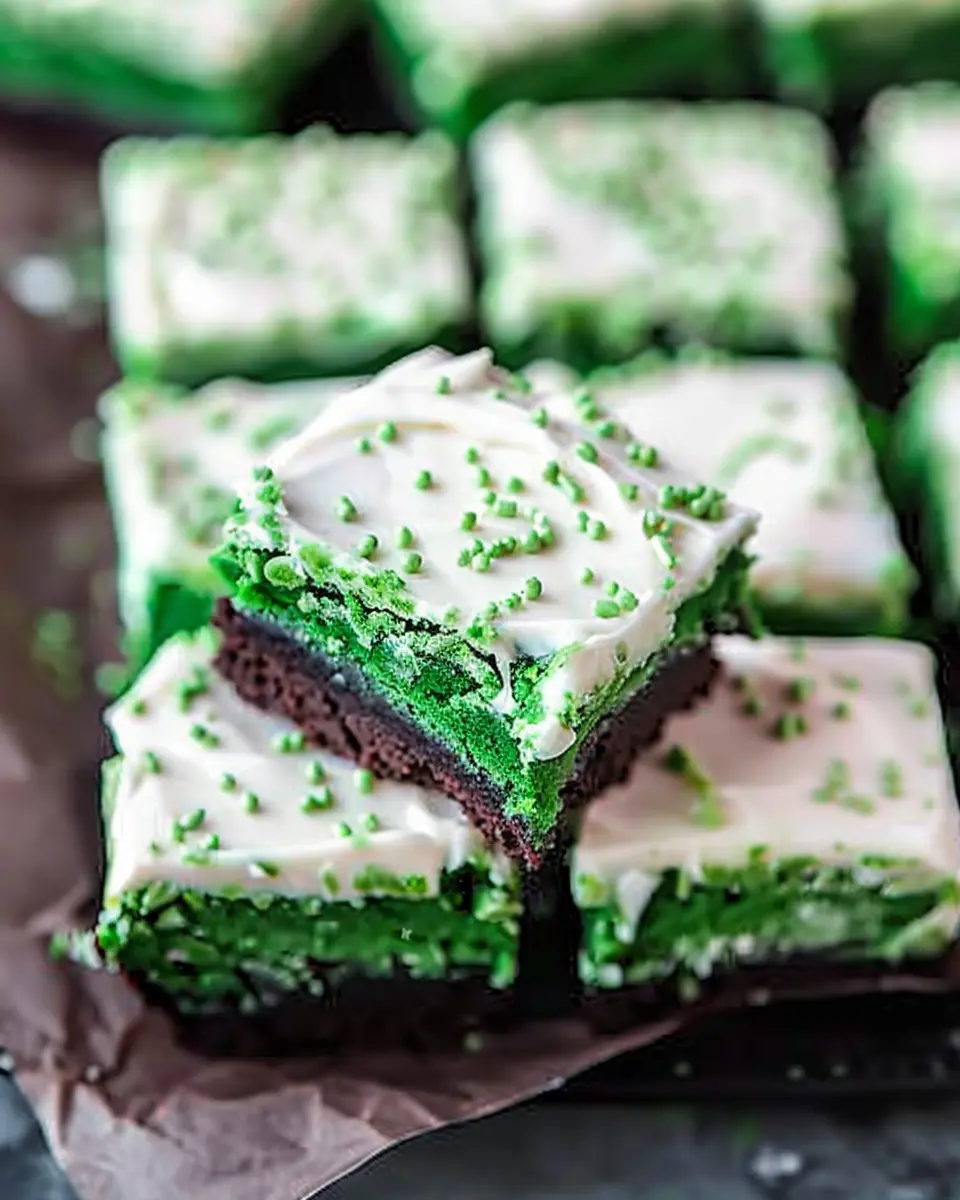 Green Velvet Brownies: Indulgent Treat with Cream Cheese Frosting