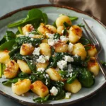 Crispy Gnocchi With Spinach and Feta