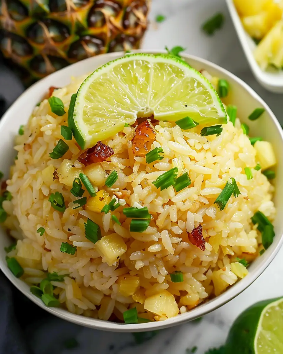 Pineapple Rice Paradise: Easy Tropical Dish with Turkey Bacon