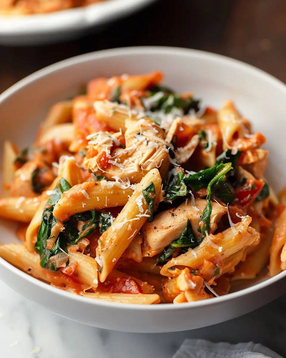 Tomato Spinach Chicken Pasta
