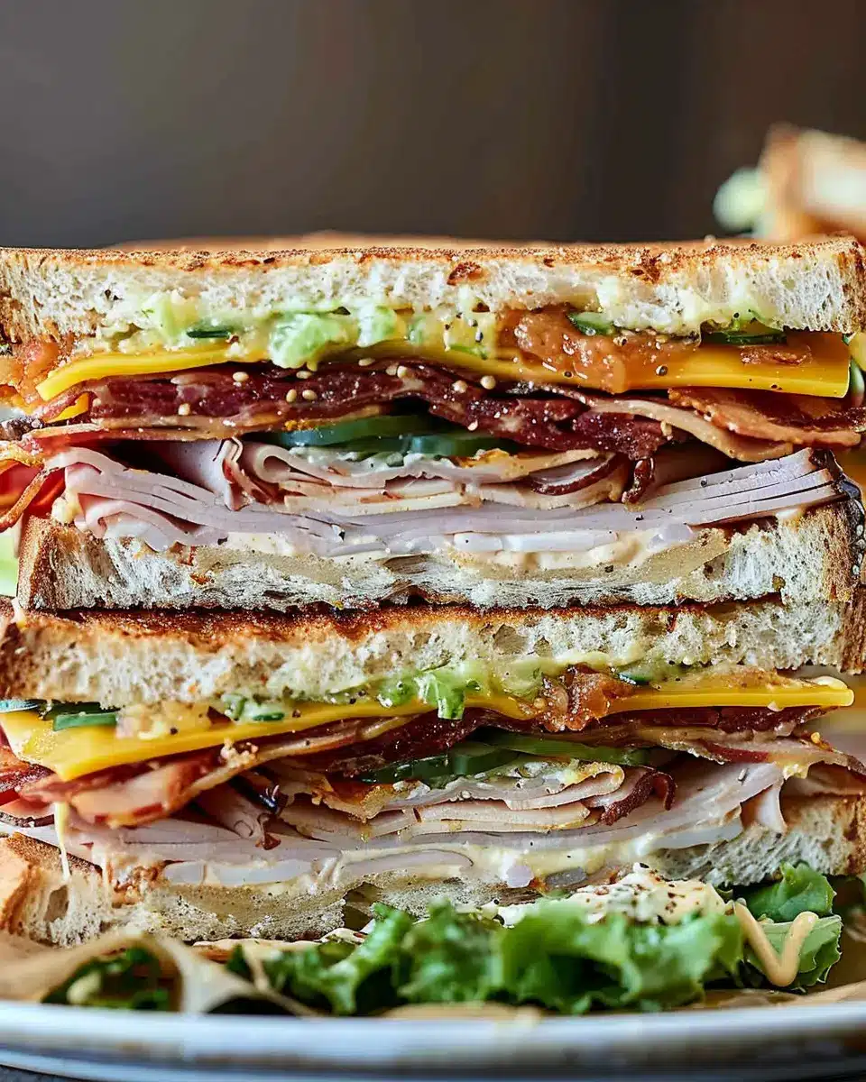 Cowboy Club Sandwich: A Juicy Twist with Turkey Bacon and Chicken Ham