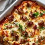 High Protein Cottage Cheese Turkey Sausage Breakfast Casserole