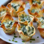 Spinach-Artichoke Dip Wonton Cups