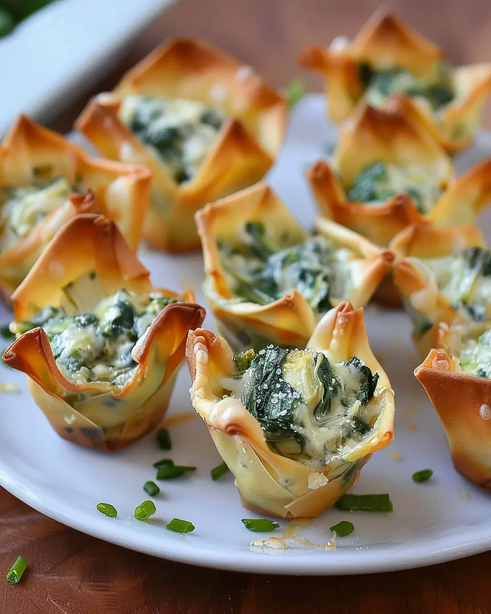 Spinach-Artichoke Dip Wonton Cups: Easy Indulgence for Everyone