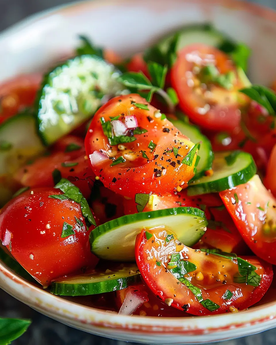 Rustic Tomato and Cucumber Salad