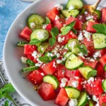 Watermelon Salad with Feta, Cucumber, and Mint