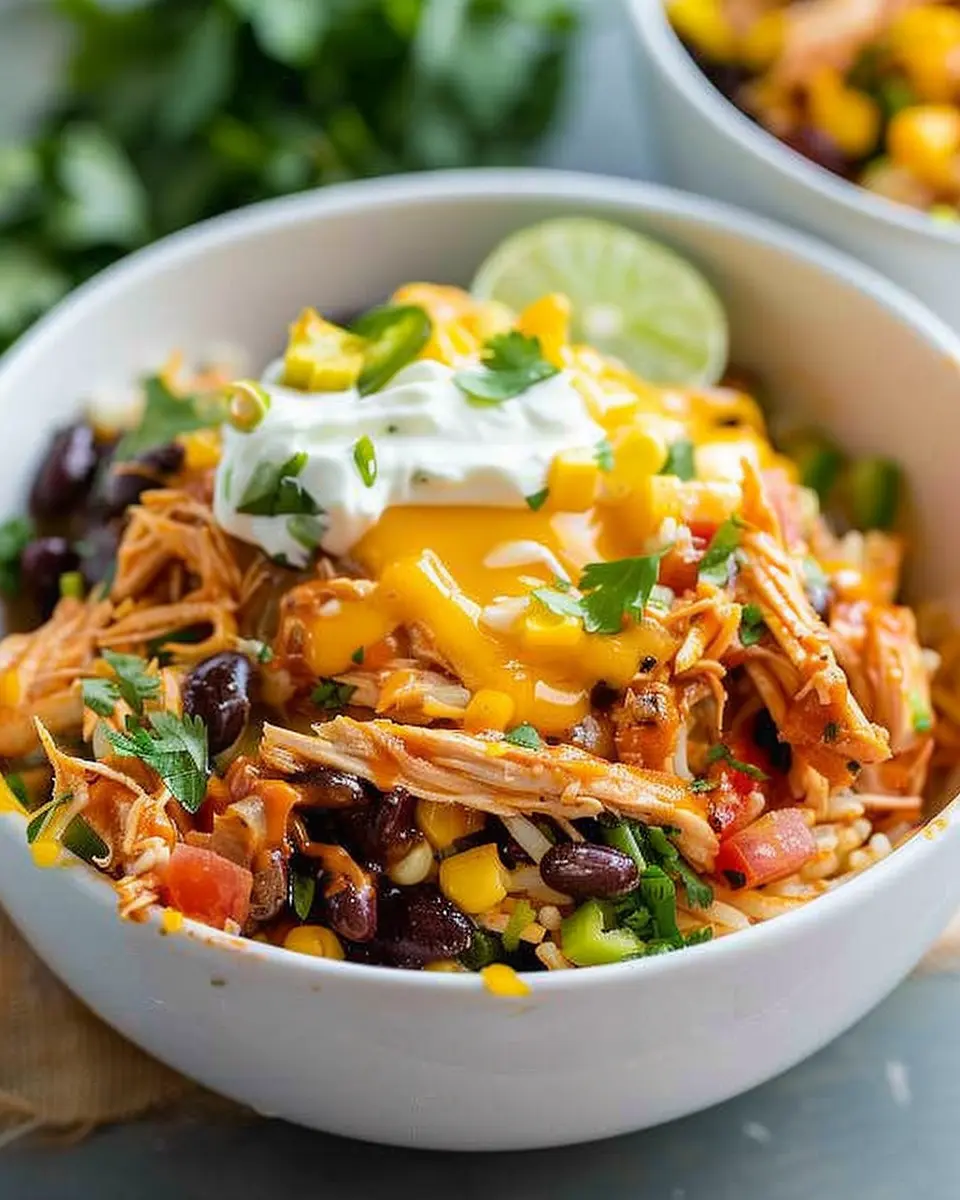 Slow Cooker Chicken Burrito Bowls