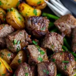 Garlic Butter Steak Bites and Potatoes