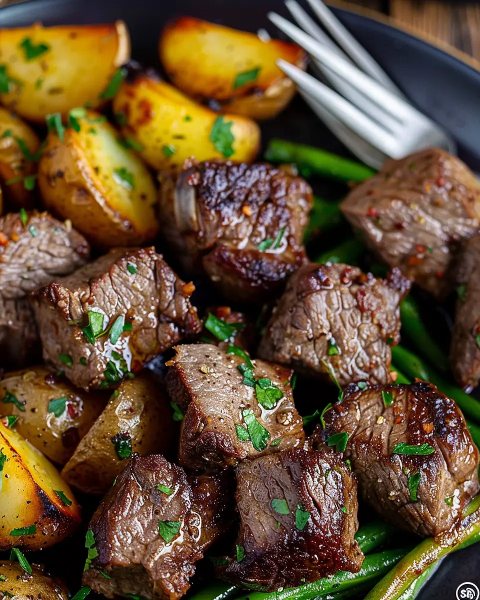 Garlic Butter Steak Bites and Potatoes: Juicy Homemade Delight